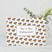 Regenboog Hart Uitnodiging (Staand voorkant)