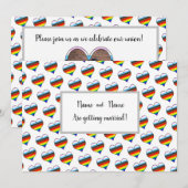 Regenboog Hart Uitnodiging (Voorkant / Achterkant)