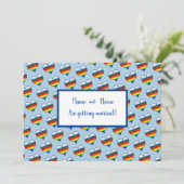 Regenboog Hart Uitnodiging (Staand voorkant)