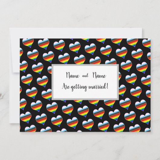 Regenboog Hart Uitnodiging (Voorkant)