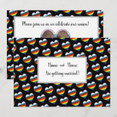 Regenboog Hart Uitnodiging (Voorkant / Achterkant)