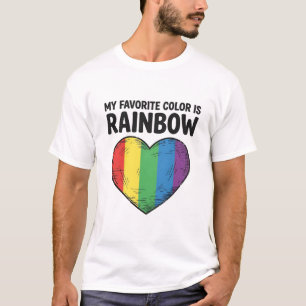 Regenboog Hart Vintage Gravure Favoriete Kleur Ove T-shirt