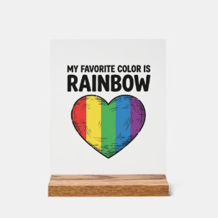 Regenboog Hart Vintage Gravure Favoriete Kleur Shi Acryl Bord
