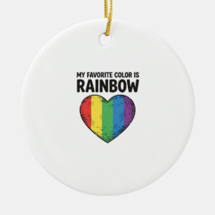 Regenboog Hart Vintage Gravure Favoriete Kleur Shi Keramisch Ornament