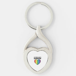 Regenboog Hart Vintage Gravure Favoriete Kleur Shi Sleutelhanger