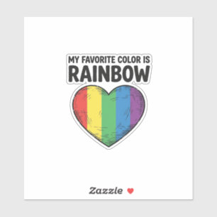 Regenboog Hart Vintage Gravure Favoriete Kleur Shi Sticker
