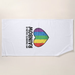 Regenboog Hart Vintage Gravure Favoriete Kleur Shi Strandlaken