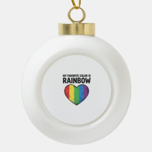 Regenboog Hart Vintage Gravure Favoriete Kleur T-S Keramische Bal Ornament