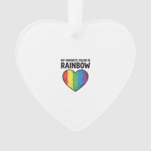 Regenboog Hart Vintage Gravure Favoriete Kleur T-S Ornament