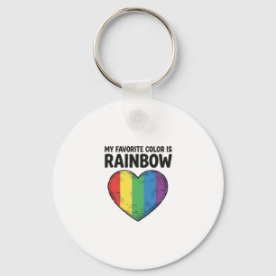 Regenboog Hart Vintage Gravure Favoriete Kleur T-S Sleutelhanger
