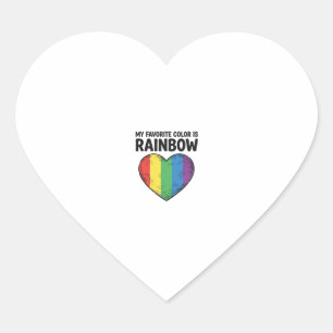 Regenboog Hart Vintage Gravure Favoriete Kleur T-S Sticker