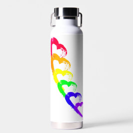 Regenboog Hart Waterfles