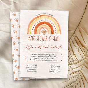 Regenboog Hart Waterverf Aquarel Baby Shower per P Kaart