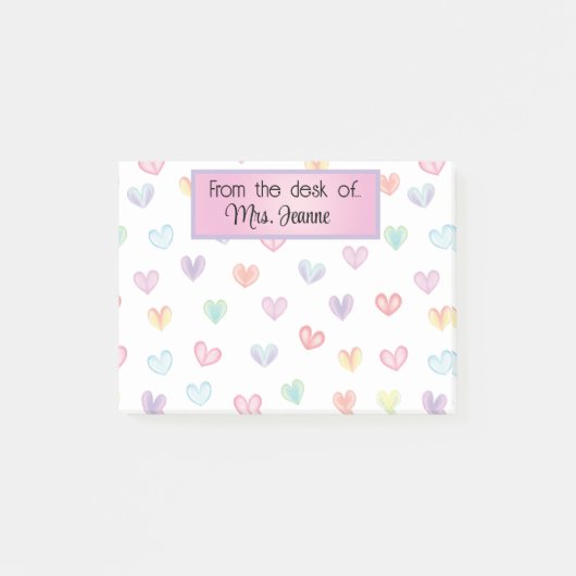 regenboog hart waterverf elegant Vanaf het bureau Post-it® Notes (Voorkant)