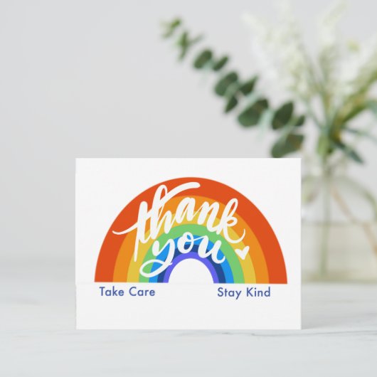 Regenboog Hartelijk Dank Briefkaart (Staand voorkant)