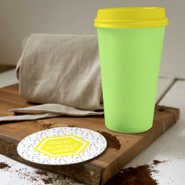 Regenboog Harten 3e Verjaardag Kartonnen Onderzetters