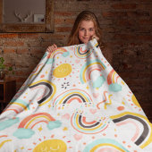 Regenboog Harten Aangepaste Naam Fleece Deken