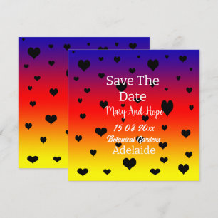 Regenboog Harten Bewaar De Datum Huwelijk Tussen H Save The Date
