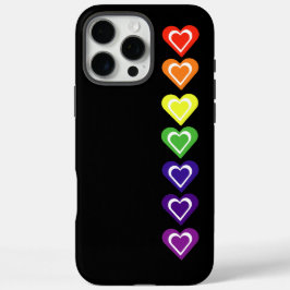 Regenboog harten iPhone 16 pro max hoesje