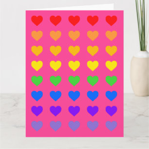 Regenboog Harten Diep Roze Kaart