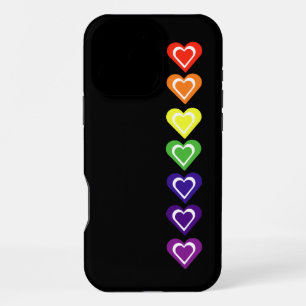 Regenboog harten iPhone 16 pro max hoesje