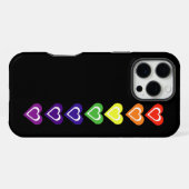 Regenboog harten iPhone hoesje (Achterkant horizontaal)