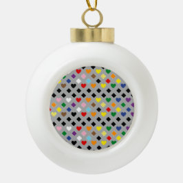 Regenboog Harten Keramische Bal Ornament