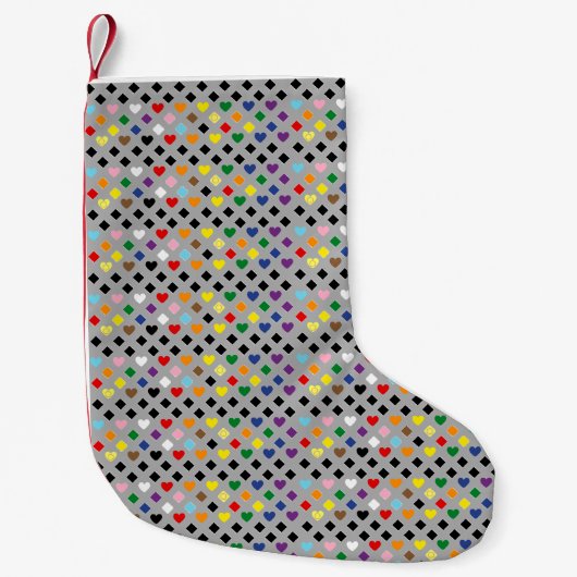 Regenboog Harten Kleine Kerstsok (Voorkant)