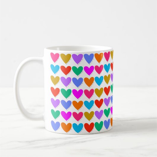 Regenboog Harten Koffiemok (Links)