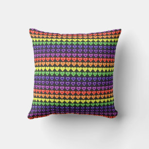 Regenboog harten kussen
