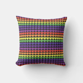 Regenboog harten kussen