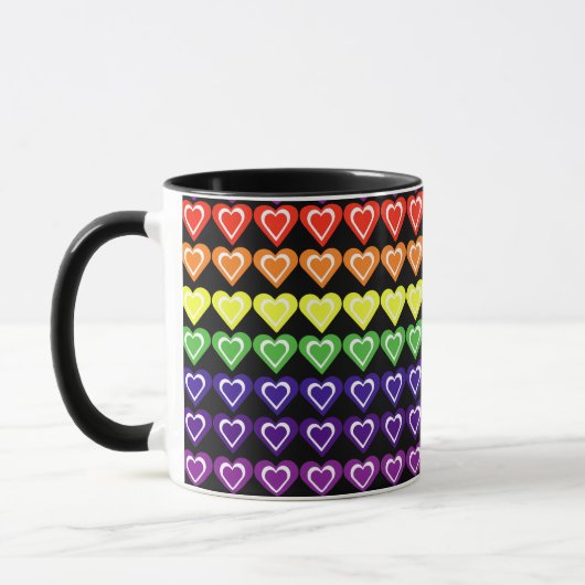 Regenboog harten mok (Links)