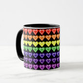 Regenboog harten mok (Voorkant links)