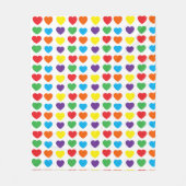Regenboog Harten Patroon Fleece Deken (Voorkant)