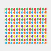 Regenboog Harten Patroon Fleece Deken (Voorkant (Horizontaal))