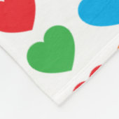 Regenboog Harten Patroon Fleece Deken (Hoek)