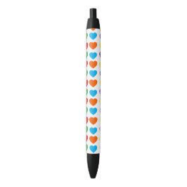 Regenboog Harten Patroon Zwarte Inkt Pen