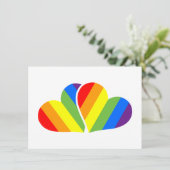 Regenboog Harten Pride Ansichtkaart – LGBTQ+ Liefd (Staand voorkant)