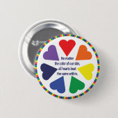 Regenboog Harten Ronde Button 5,7 Cm (Voorkant /achterkant)