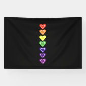Regenboog harten spandoek (Horizontaal)