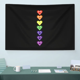 Regenboog harten spandoek