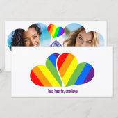 Regenboog harten uitnodigingen Afbeelding  (Voorkant / Achterkant)