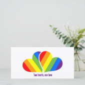 Regenboog harten uitnodigingen Afbeelding  (Staand voorkant)