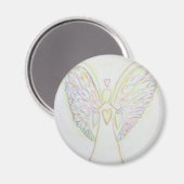 Regenboog Harten Witte Engel Kunstmagneet Magneet (Voorkant / Achterkant)