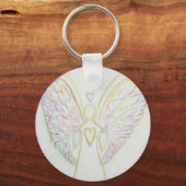 Regenboog Harten Witte Licht Engel Sleutelhanger K (Voorkant)