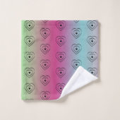 Regenboog Harten Zwarte Pride Hart Bad Handdoek (Wasdoekje)