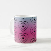 Regenboog Harten Zwarte Pride Hart Koffiemok (Voorkant links)