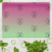 Regenboog Harten Zwarte Pride Hart Theedoek (Gevouwen)