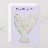 Regenboog Hartjes Beschermengel Uitnodigingen op M (Voorkant / Achterkant)