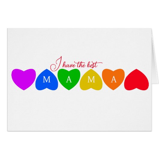 Regenboog Hartjes gepersonaliseerde Mama (Voorkant Horizontaal)